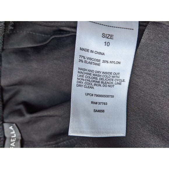 Rafaella Pant Women's Black Pull On Elastic Waist Straight Leg Ankle Size 10 - Picture 8 of 10